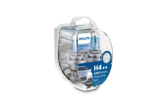 Philips H4 WhiteVision Ultra Halogen pæresett